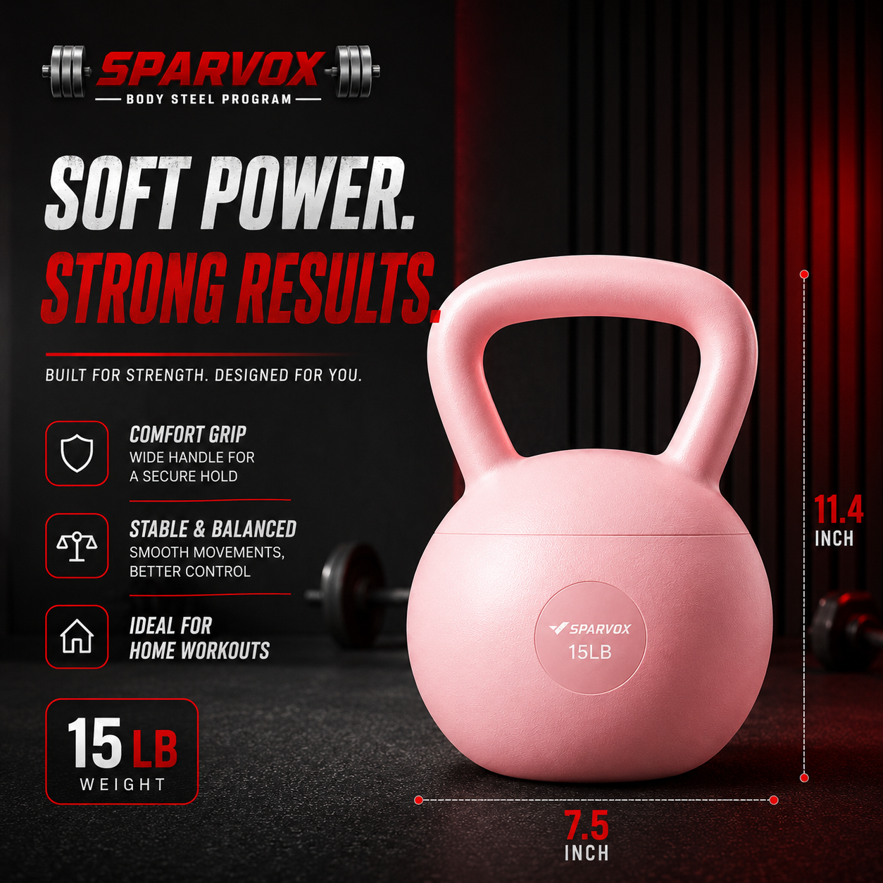Sparvox® QuietCore Soft Kettlebell
