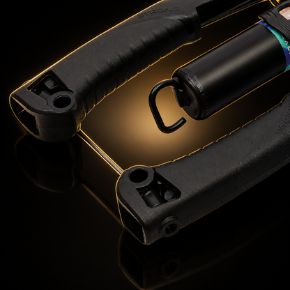 Close-up of a black mechanical device with a reflective surface